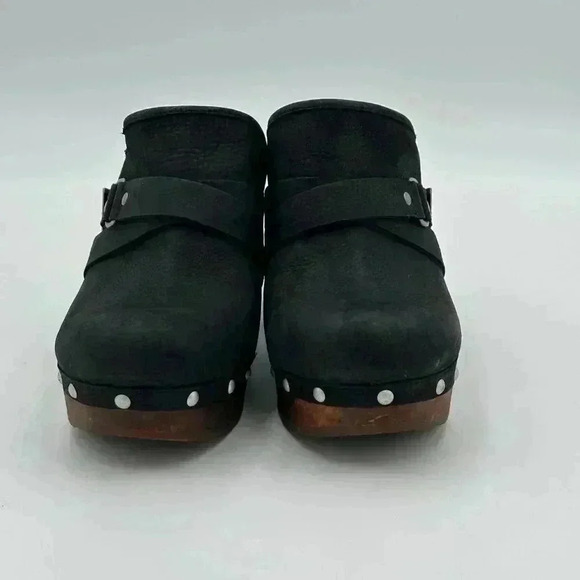 UGG Black Mules with Brown Wedge - Picture 6 of 13